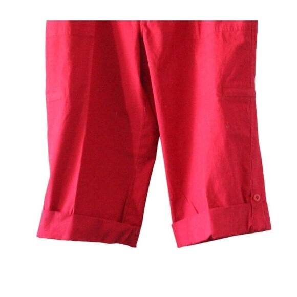 Fieldgear Women's Size 16  Capri Pants Red Denim High Waist Flat Front NWT - Picture 5 of 9